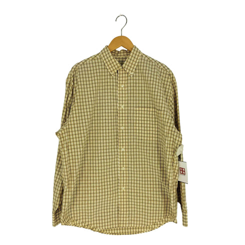 エディーバウアー Eddie Bauer 90s モーリシャス製 チェック柄 ボタンダウン長袖シャツ メンズ import:M