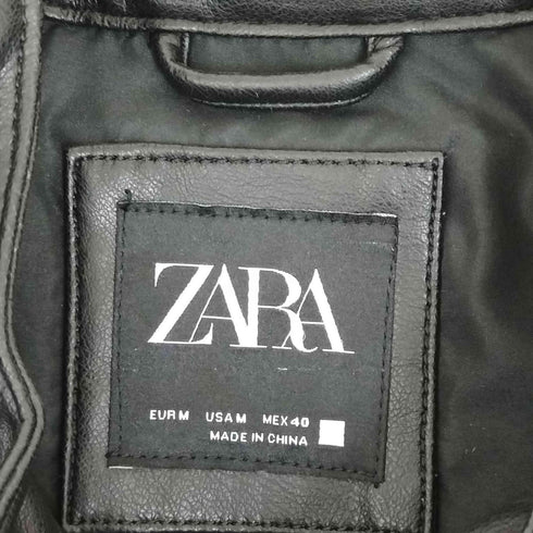 ザラ ZARA FAUX LEATHER BIKER JACKET メンズ import:M