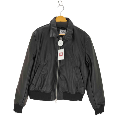 ザラ ZARA エコレザーブルゾン メンズ import:L