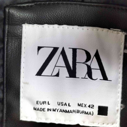 ザラ ZARA エコレザーブルゾン メンズ import:L