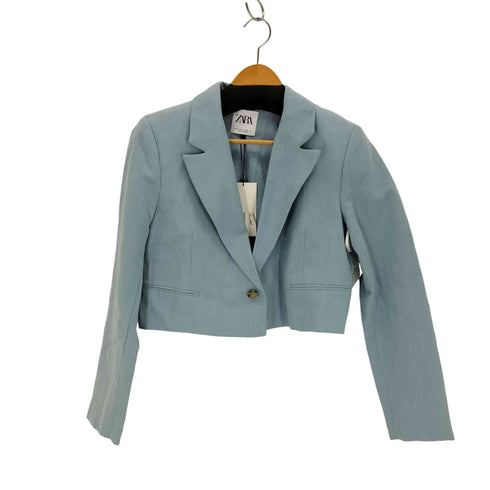 ザラ ZARA クロップドテーラードジャケット レディース import:M