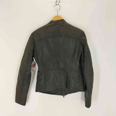 アルマーニジーンズ ARMANI JEANS ゴートレザー ダブルジップシングルライダースジャケット メンズ JPN:42