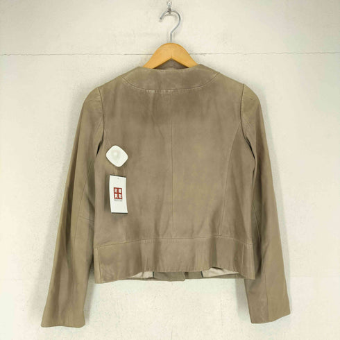 バナナリパブリック BANANA REPUBLIC lamb leather ラムレザー比翼シングルライダースジャケット レディース S