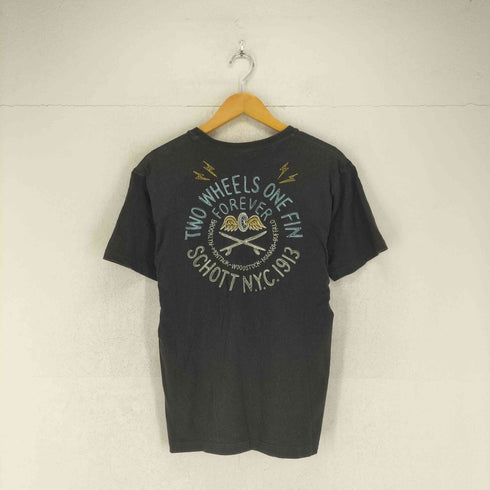 ショット Schott ステッチ刺繍 Vネック Tシャツ メンズ S