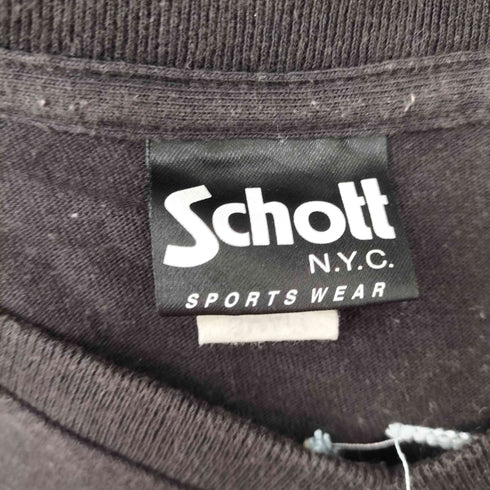 ショット Schott ステッチ刺繍 Vネック Tシャツ メンズ S