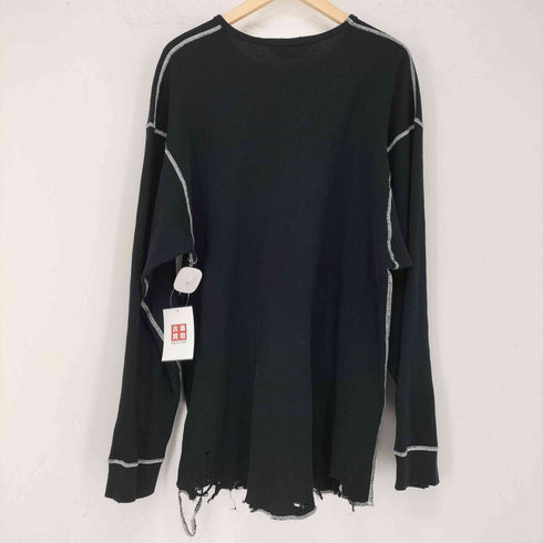 アンセルム ANCELLM DAMAGE WAFFLE CREW LS T-SHIRT メンズ JPN:2