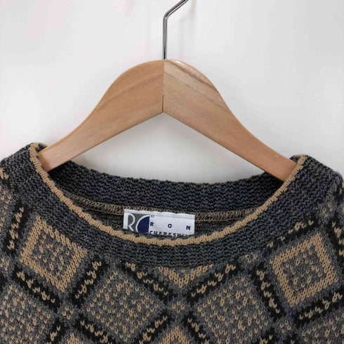 RON CHERESKIN USA製 総柄 ウール混ニット メンズ JPN:XL