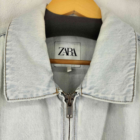ザラ ZARA ダメージ加工 ジップアップ デニムジャケット メンズ import:XL