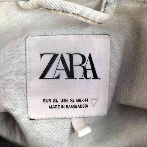 ザラ ZARA ダメージ加工 ジップアップ デニムジャケット メンズ import:XL