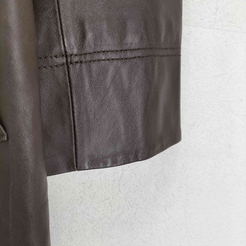 Liryus lamb leather ラムレザーステンカラーコート レディース L