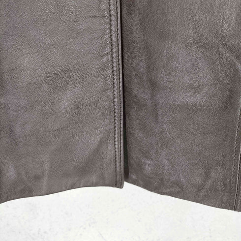 Liryus lamb leather ラムレザーステンカラーコート レディース L