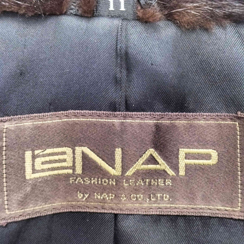 aNAP sheep nappa&pig nappa シープ&ピッグナッパ 襟ファー ドット柄レザーコート レディース 11