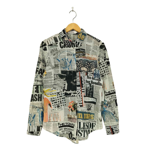 デシグアル Desigual ニュースペーパープリントシャツ レディース M