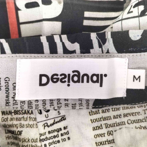 デシグアル Desigual ニュースペーパープリントシャツ レディース M