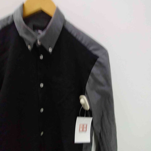 コムデギャルソンオムドゥ COMME des GARCONS HOMME DEUX AD2011 染色加工 バイカラー ヘムアシンメトリー ボタンダウン L/S シャツ メンズ JPN:L