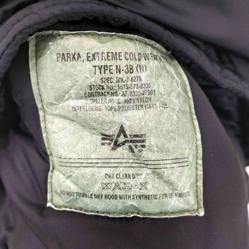 アルファインダストリーズ ALPHA INDUSTRIES N-3B ファー フライトジャケット メンズ JPN:S