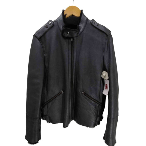 メイルアンドコー MALE & Co. ラムレザー 羊革 ムートン シングル ライダースジャケット メンズ JPN:M