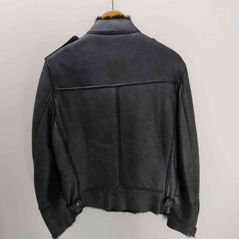 メイルアンドコー MALE & Co. ラムレザー 羊革 ムートン シングル ライダースジャケット メンズ JPN:M