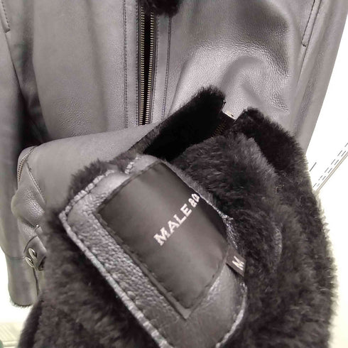 メイルアンドコー MALE & Co. ラムレザー 羊革 ムートン シングル ライダースジャケット メンズ JPN:M