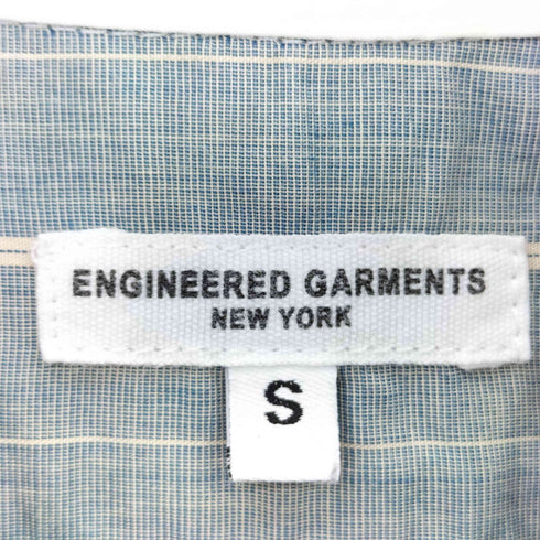 エンジニアードガーメンツ Engineered Garments USA製 ストライプ ロングスリーブ コットンシャツ メンズ S