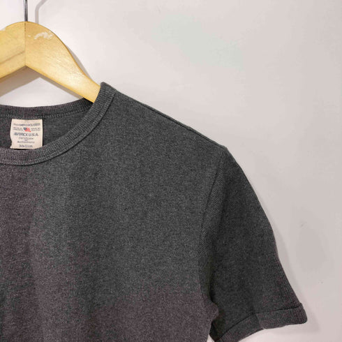 アヴィレックス AVIREX リブ 半袖 クルーネック Tシャツ メンズ import:M