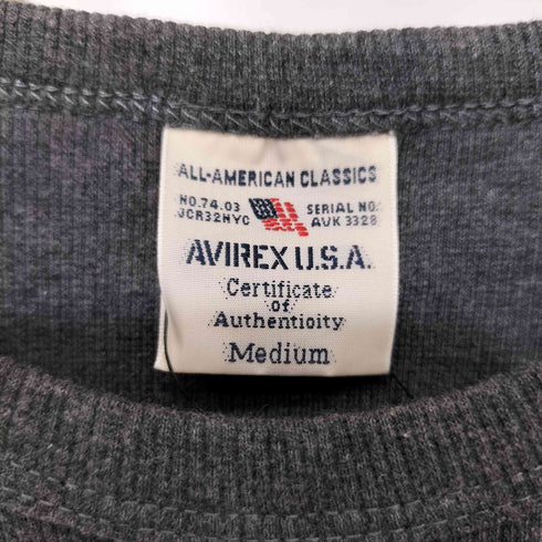 アヴィレックス AVIREX リブ 半袖 クルーネック Tシャツ メンズ import:M
