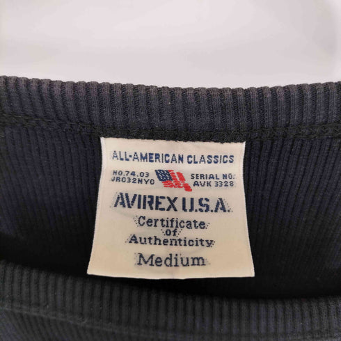 アヴィレックス AVIREX リブ 長袖 クルーネック Tシャツ メンズ import:M