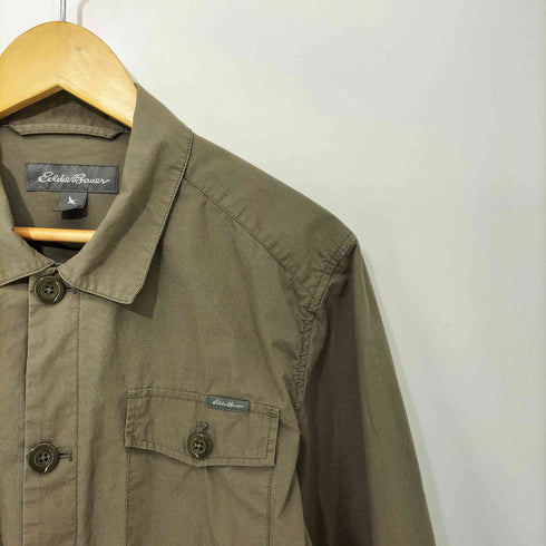 エディーバウアー Eddie Bauer コットンポプリン 4ポケット ミリタリーシャツ サファリ メンズ import:S
