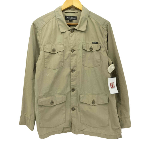 エディーバウアー Eddie Bauer コットンポプリン 4ポケット ミリタリーシャツ サファリ メンズ import:S