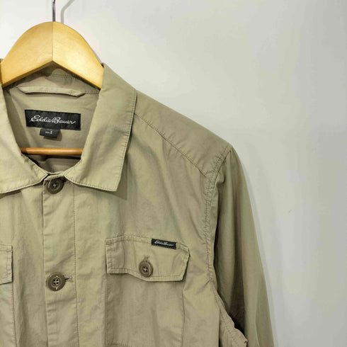 エディーバウアー Eddie Bauer コットンポプリン 4ポケット ミリタリーシャツ サファリ メンズ import:S
