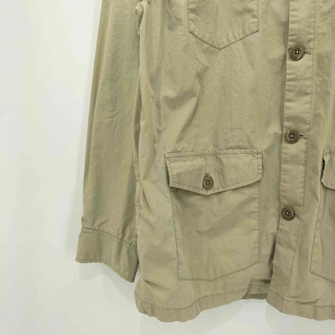 エディーバウアー Eddie Bauer コットンポプリン 4ポケット ミリタリーシャツ サファリ メンズ import:S