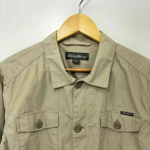 エディーバウアー Eddie Bauer コットンポプリン 4ポケット ミリタリーシャツ サファリ メンズ import:S