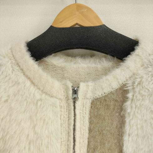 モノマート MONO-MART シャギーMIX ダブルジップニットカーディガン レディース FREE