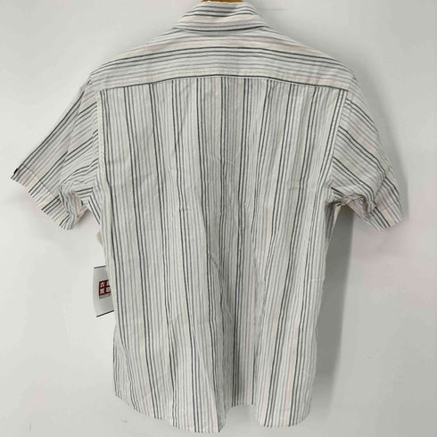 バーバリーブラックレーベル BURBERRY BLACK LABEL コットンストレッチ シアサッカー ストラップ ボタンダウン 半袖シャツ メンズ JPN:2