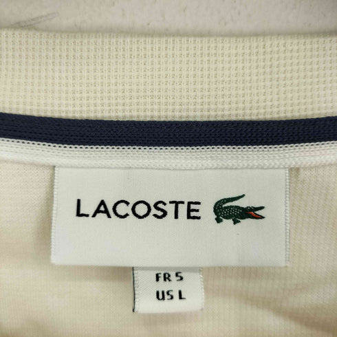 ラコステ LACOSTE ロゴ刺繍 ボーダー オーバーフィットラウンド Tシャツ メンズ import:L