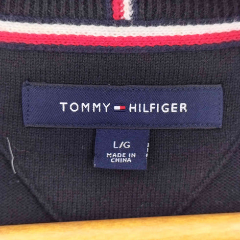 トミーヒルフィガー TOMMY HILFIGER ロゴ刺繍 クルーネックセーター メンズ import:L