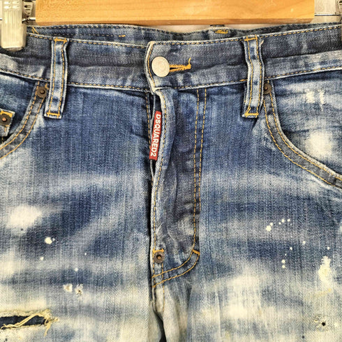 ディースクエアード DSQUARED2 ダメージリペア加工 ストレッチ スケーター デニムパンツ メンズ JPN:42