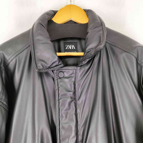ザラ ZARA フェイクレザーパフジャケット メンズ import:XL