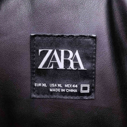 ザラ ZARA フェイクレザーパフジャケット メンズ import:XL