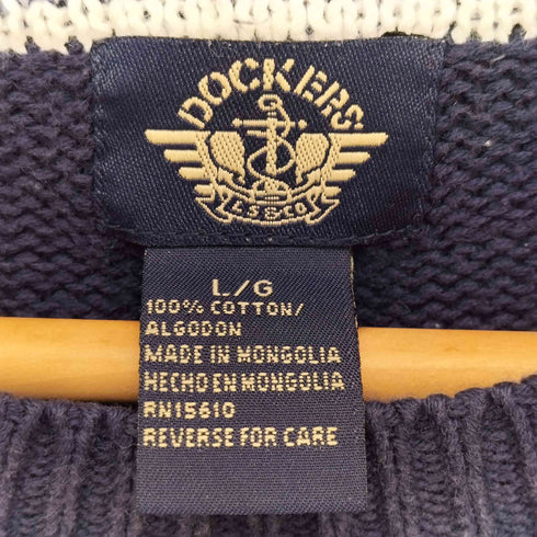 ドッカーズ DOCKERS ボーダー リブ コットン クルーネック ニット メンズ import:L