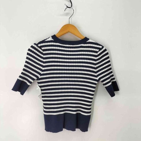 ルルウィルビー LOULOU WILLOUGHBY バイカラーキーネック5分袖カーディガン レディース JPN:2