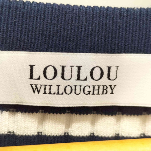 ルルウィルビー LOULOU WILLOUGHBY バイカラーキーネック5分袖カーディガン レディース JPN:2