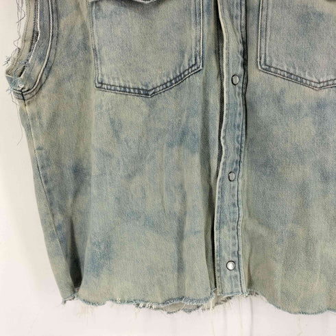 ザラ ZARA ダメージデニムベスト メンズ import:M
