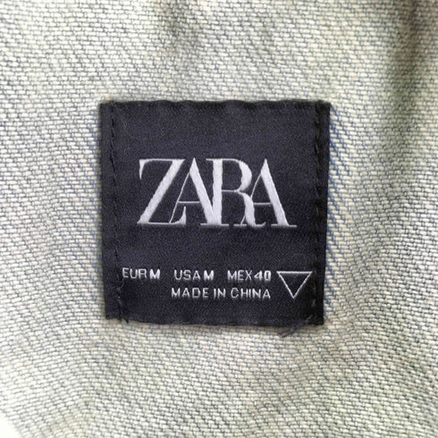 ザラ ZARA ダメージデニムベスト メンズ import:M