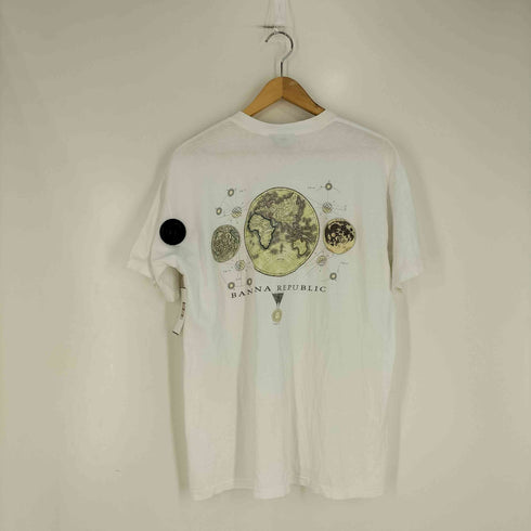 バナナリパブリック BANANA REPUBLIC 90S USA製 世界地図 地球 両面プリント シングルステッチ S/S クルーネック Tシャツ メンズ import:S