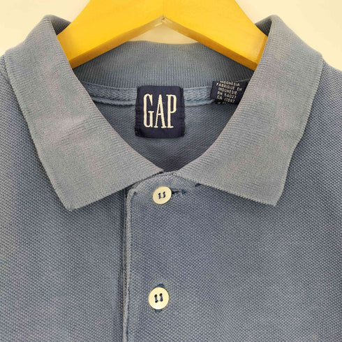 ギャップ Gap 90S 紺タグ BIGタグ 鹿の子 コットン S/S ポロシャツ メンズ import:L