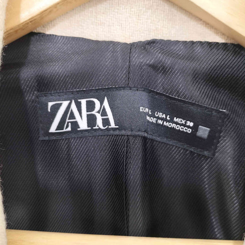 ザラ ZARA クロップドダブルブレストウールブレンドコート レディース import:L