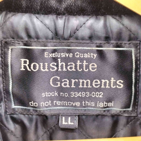 ROUSHATTE GARMENTS フェイクファー ヘリンボーン ツイル 裏地キルティング ハーフ コート Y2K メンズ import:XL