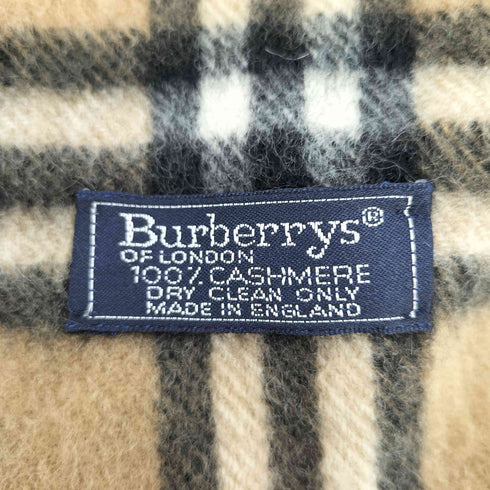 バーバリーズ BURBERRYS カシミヤ100 ノバチェック フリンジマフラー レディース