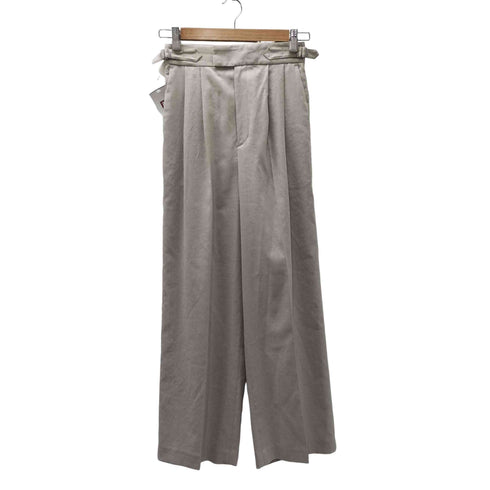 シップスフォーウィメン SHIPS for women 25SS 手洗い可能 麻調 合繊 2タック ワイド パンツ 2 レディース JPN:36